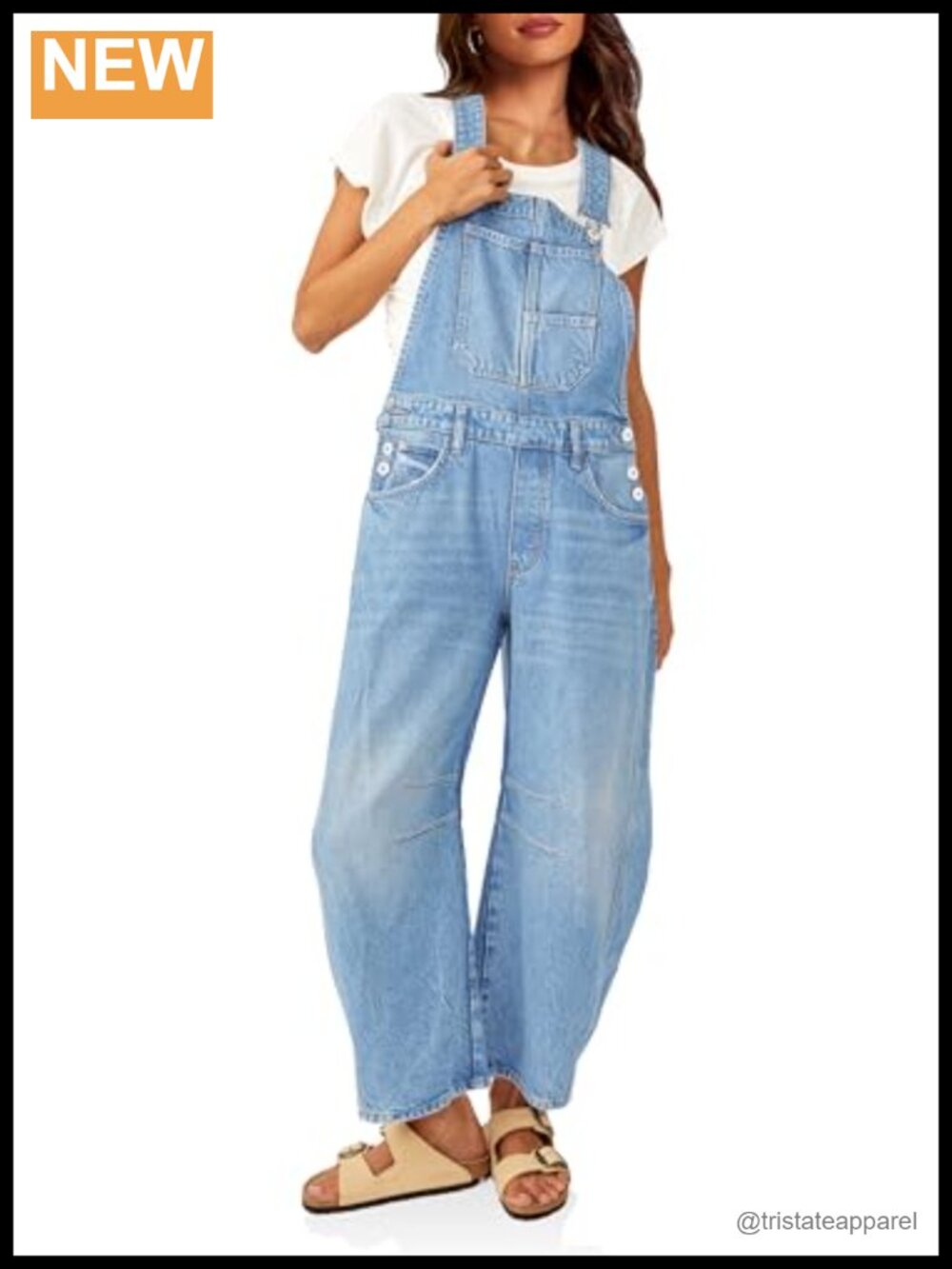 PLNOTME Womens Denim Bib Overalls Barrel Leg Adjustable Strap Jean Jumpsuit